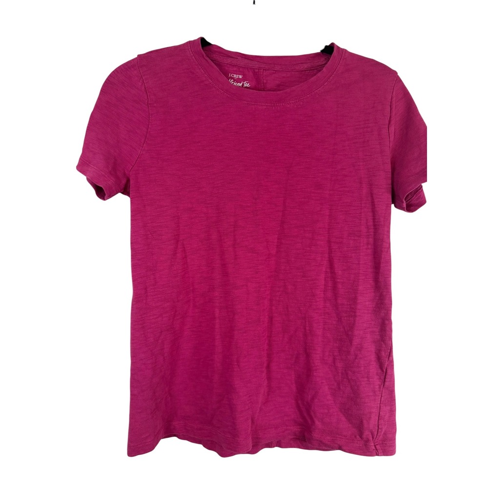 J.Crew Girlfriend Tee Berry Pink Slub Jersey Short Sleeve Crew Neck T-Shirt S